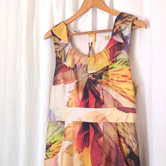 Leifsdottir Floral Print Silk Dress size 10 - Picture 5 of 10